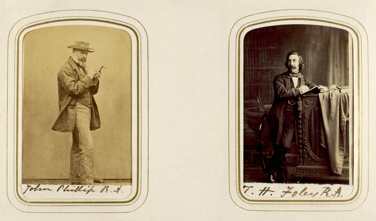 Portretter av John Phillip og John Henry Foley (sepia-bilde) av English Photographer