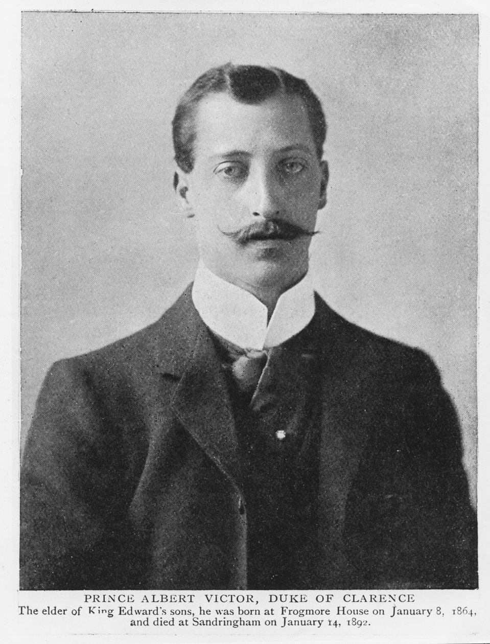Prins Albert Victor, hertug av Clarence og Avondale (1864-92) (s/hvitt-bilde) av English Photographer