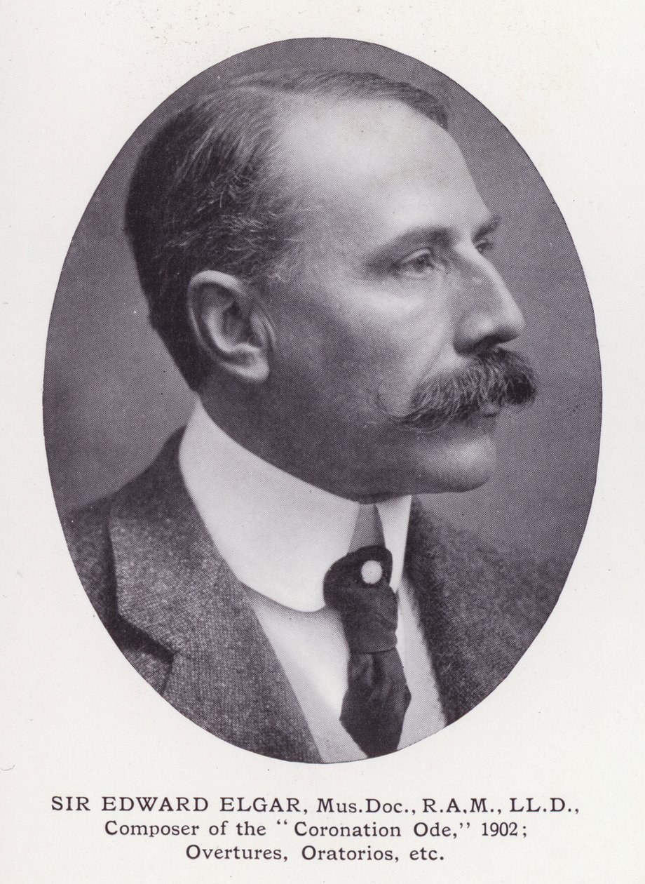 Prominente menn fra London: Sir Edward Elgar (s/hvitt-bilde) av English Photographer
