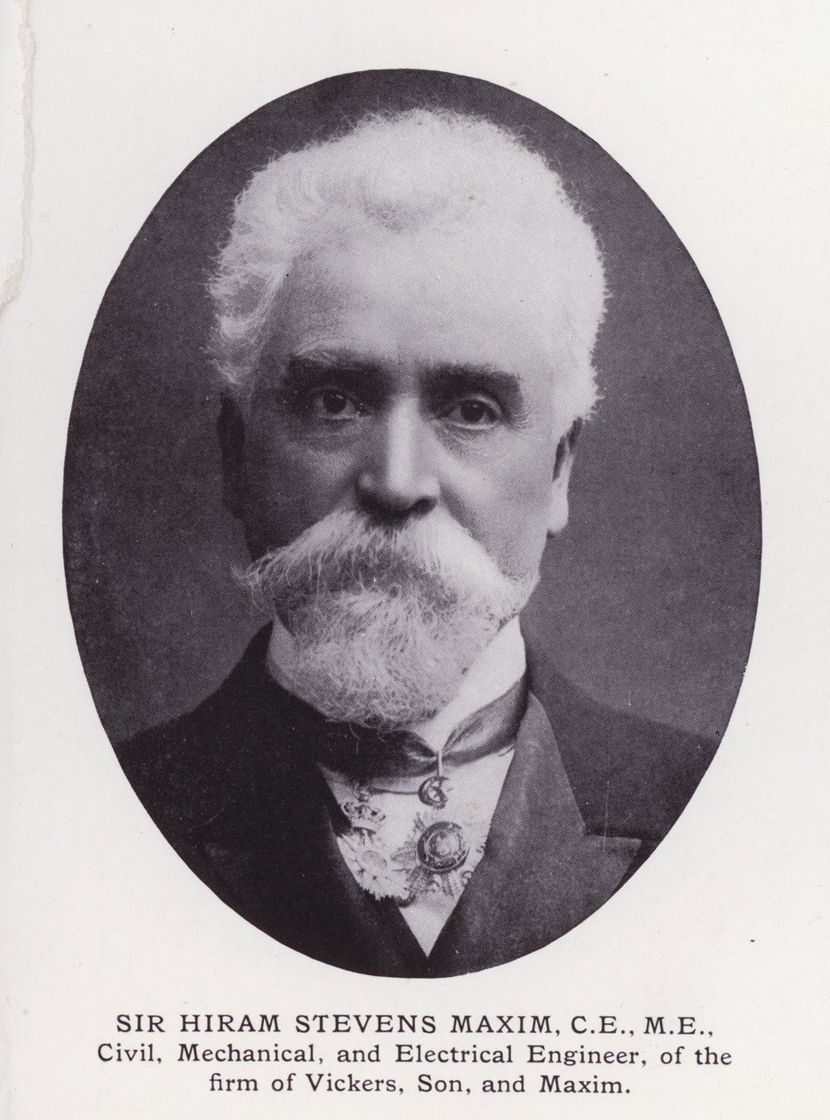 Prominente menn fra London: Sir Hiram Stevens Maxim (s/hvitt-bilde) av English Photographer