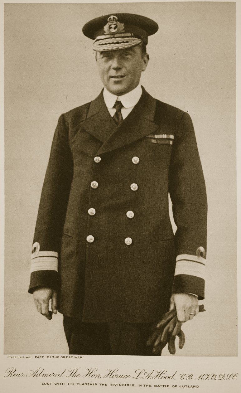 Kontreadmiral The Honorary Horace L.A. Hood, 1914-19 av English Photographer