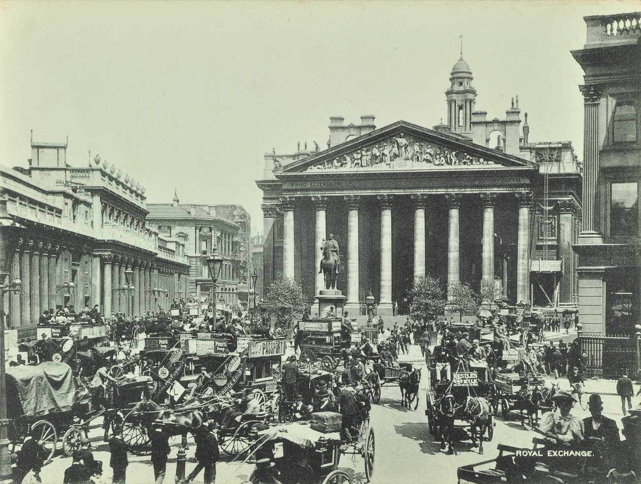 Royal Exchange, Threadneedle Street, City of London, 1890 av English Photographer