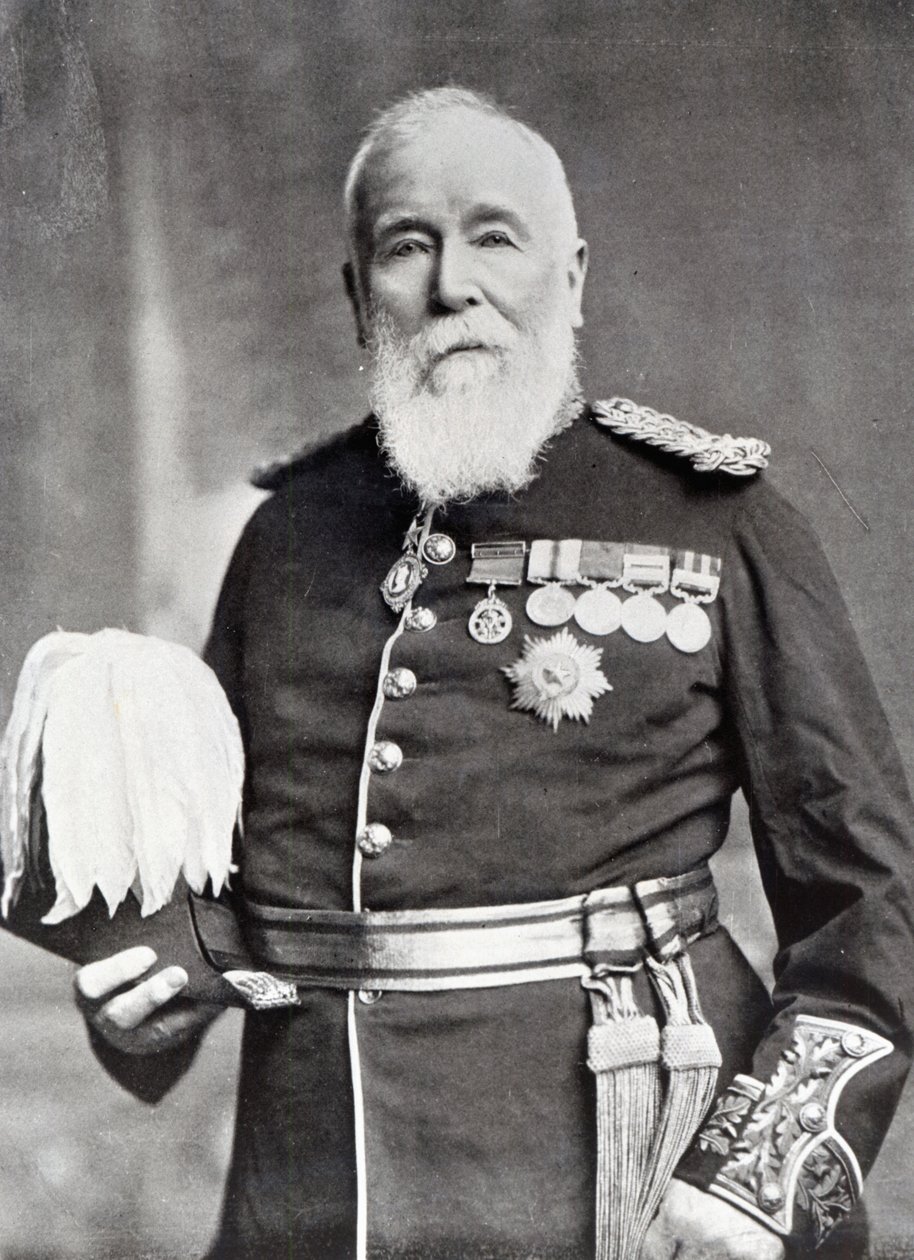 Sir Harry Burnett Lumsden (s/hv-bilde) av English Photographer