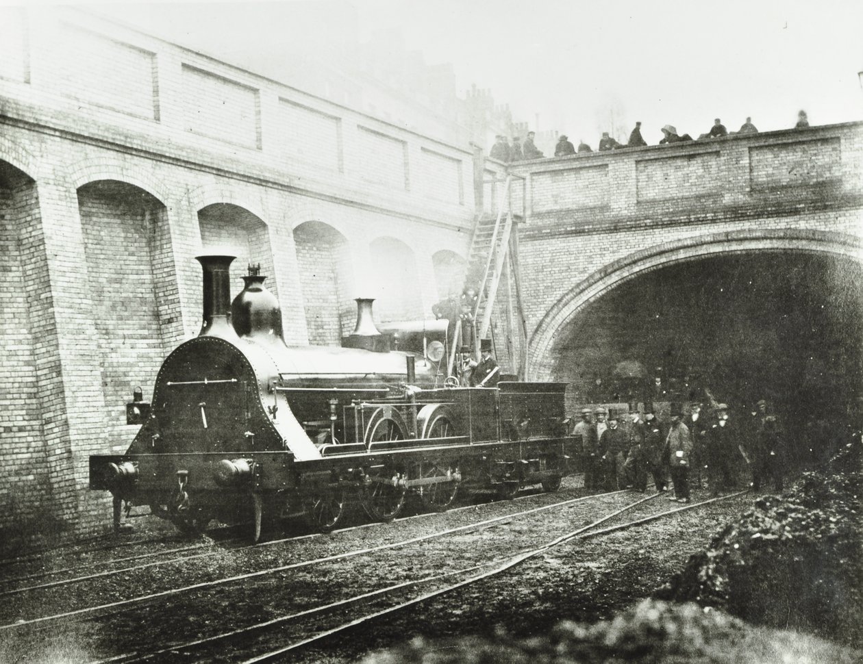 Stafford Street, eksperimentelt lokomotiv, 1862 av English Photographer