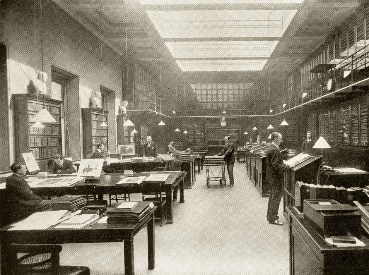 The British Museum Print Room, ca. 1900, fra 