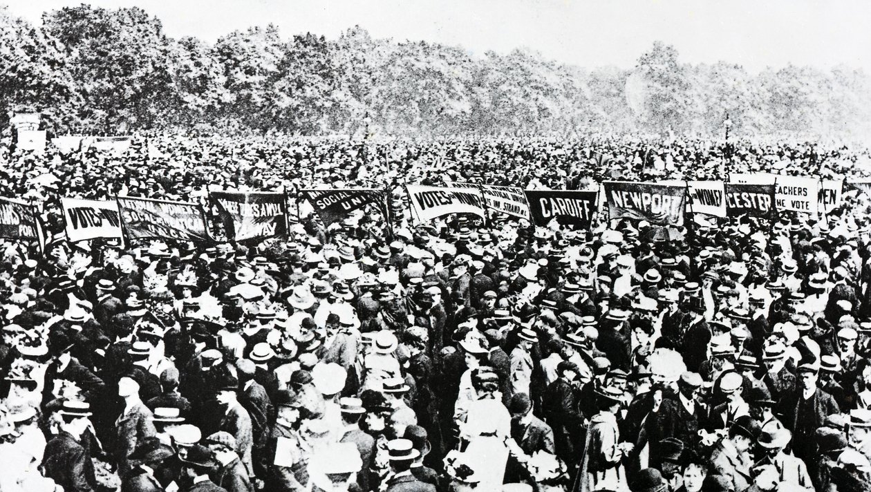The Great Votes for Women-demonstrasjon i Hyde Park, søndag 12. juni 1908 av English Photographer