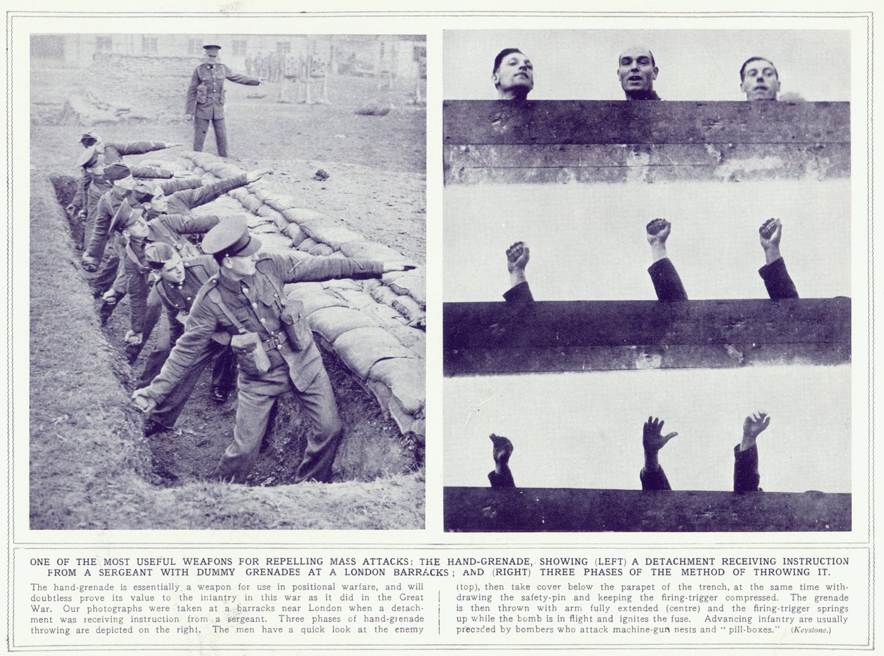 Håndgranaten, fra The Illustrated War News, publisert 22. november 1939 av English Photographer