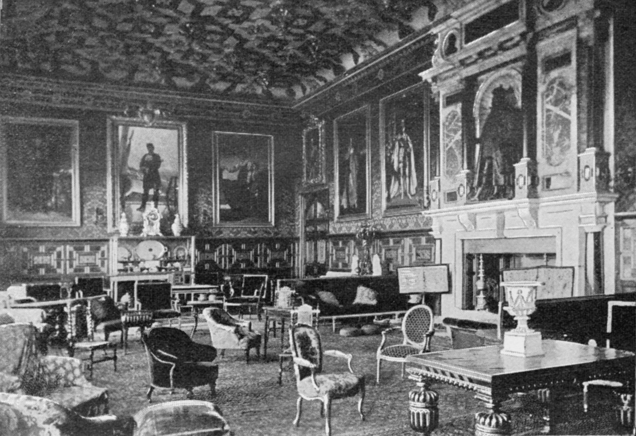 The James I Drawing Room, Hatfield House, publisert i The Graphic, 19. juli 1902 av English Photographer