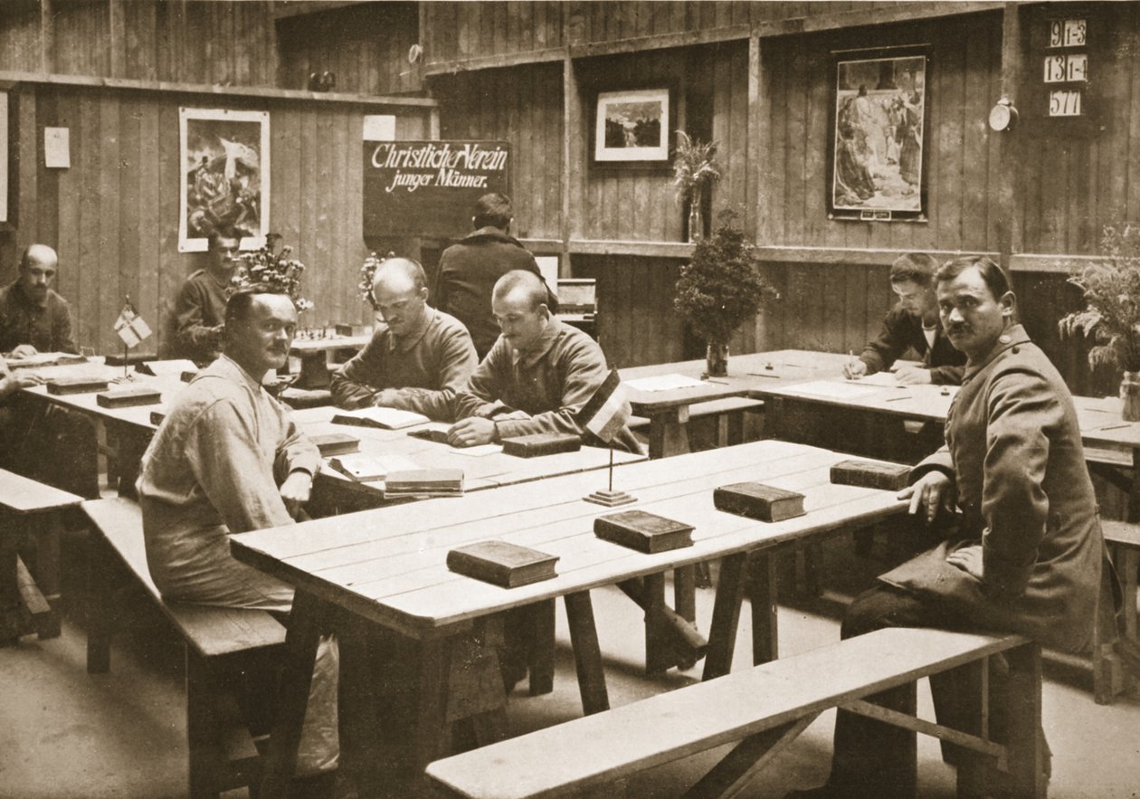 The Reading Room, Handforth, illustrasjon fra tyske fanger i Storbritannia (fotogravyr) av English Photographer