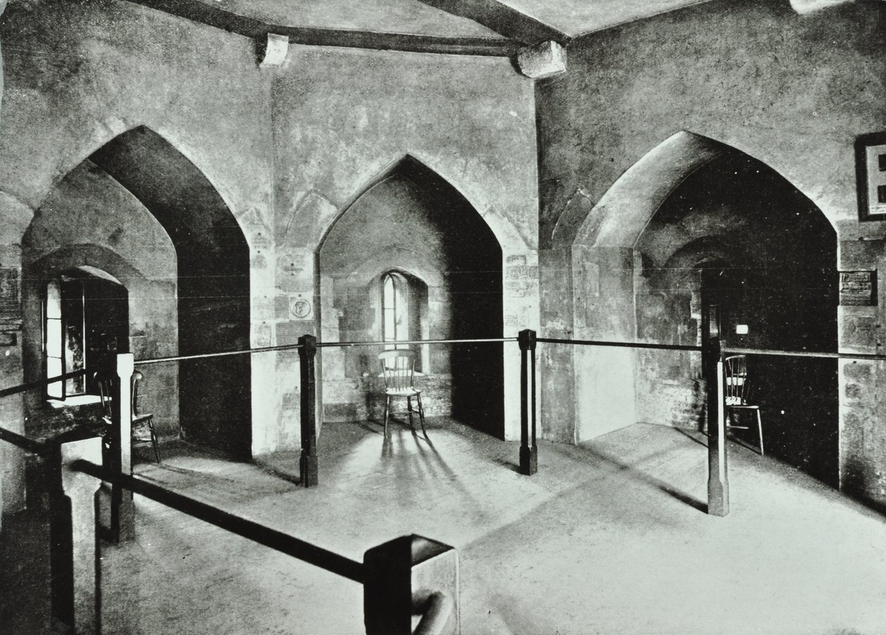 Tower of London, Tower Hill: statlig fengselsrom i Beauchamp Tower, 1895 av English Photographer