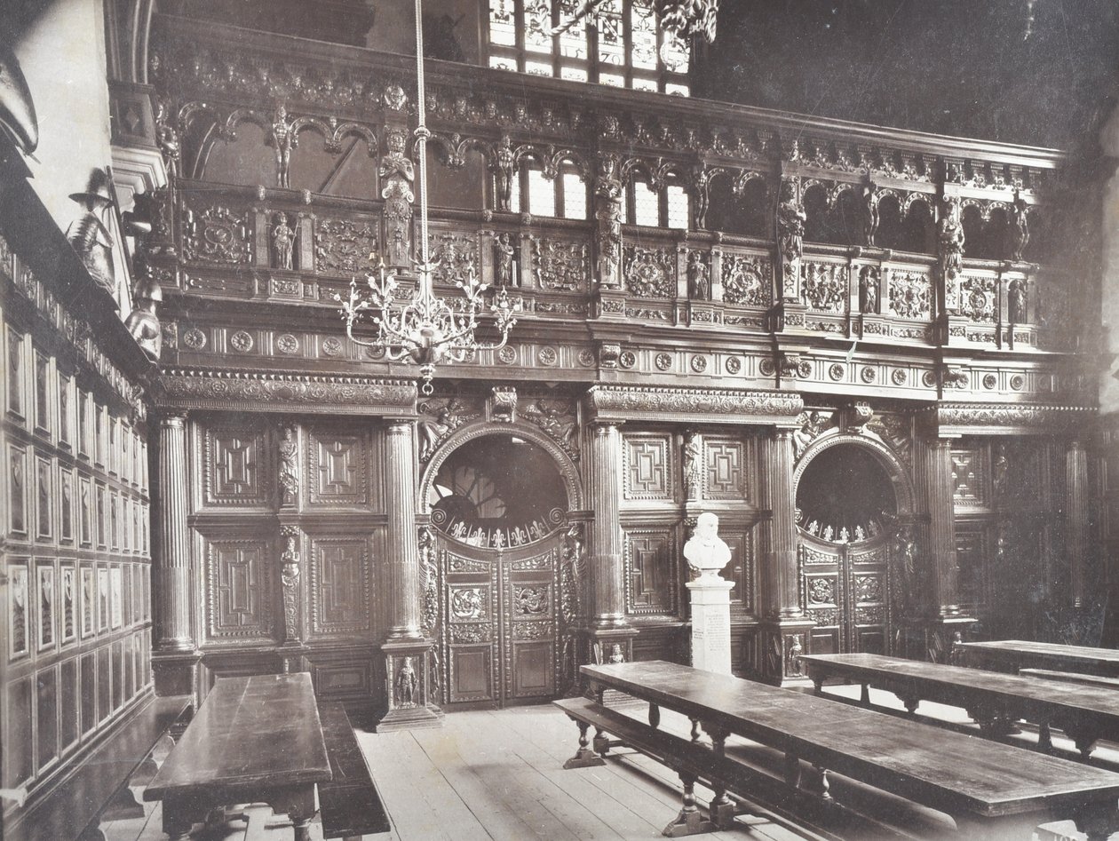 Utsikt over interiøret i Middle Temple Hall, London, 1885 av English Photographer