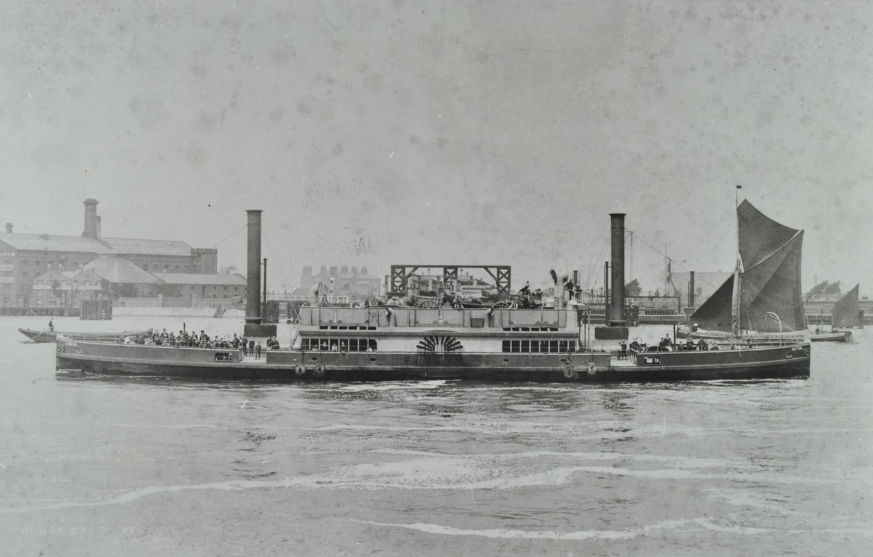 Woolwich Ferry: ferge på elven, 1896 av English Photographer