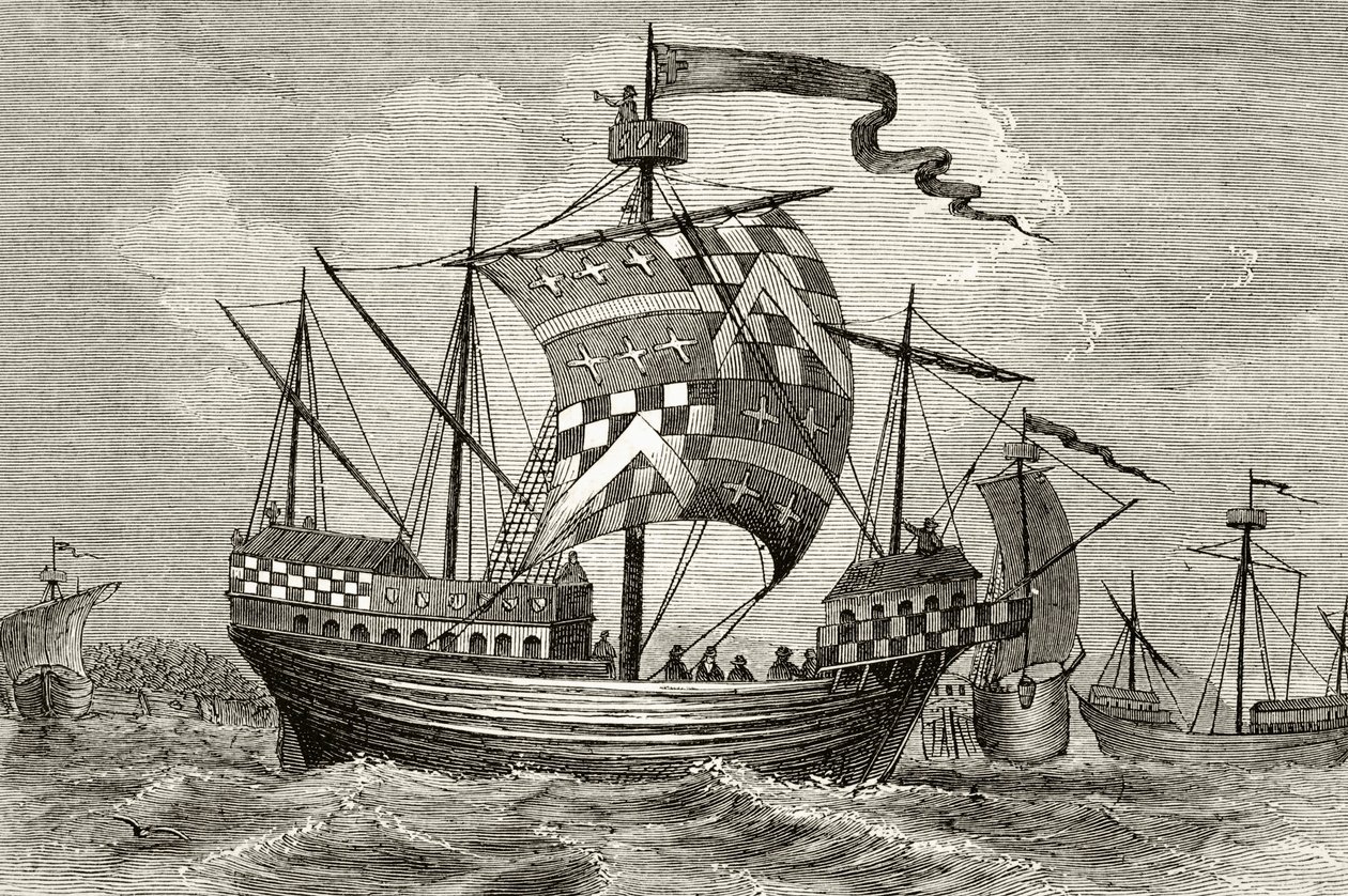 Et krigsskip fra 1400-tallet, fra 
