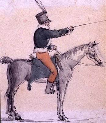 A Boy Soldier on Horseback, ca. 1820 (akvarell på papir) av English School
