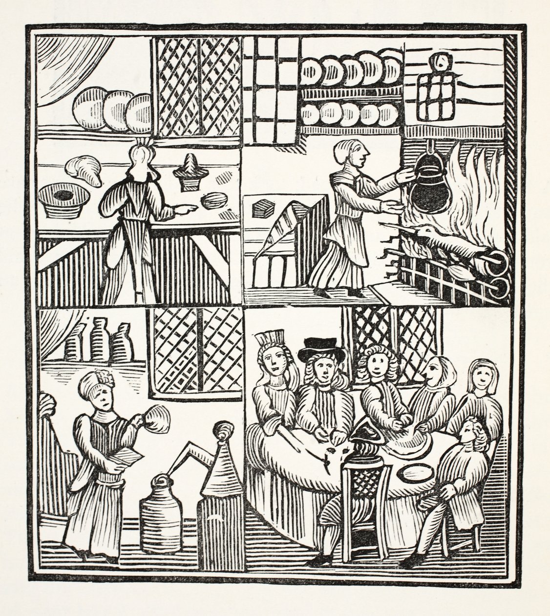 A Collection of Cookery Receipts, illustrasjon fra Chap-books of the Eighteenth Century av John Ashton, pub. 1882 av English School