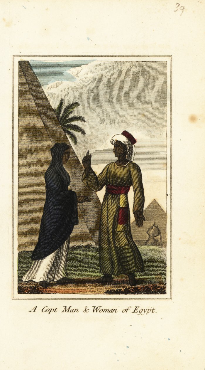 En koptisk mann og kvinne fra Egypt av English School