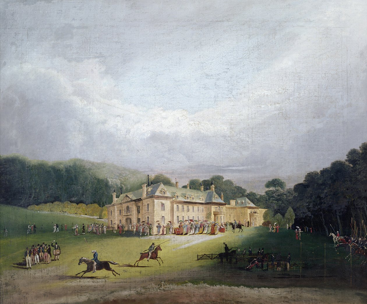 En fest i Firle, hvor det eldgamle spillet Quintain ble gjenopplivet, 1827 av English School