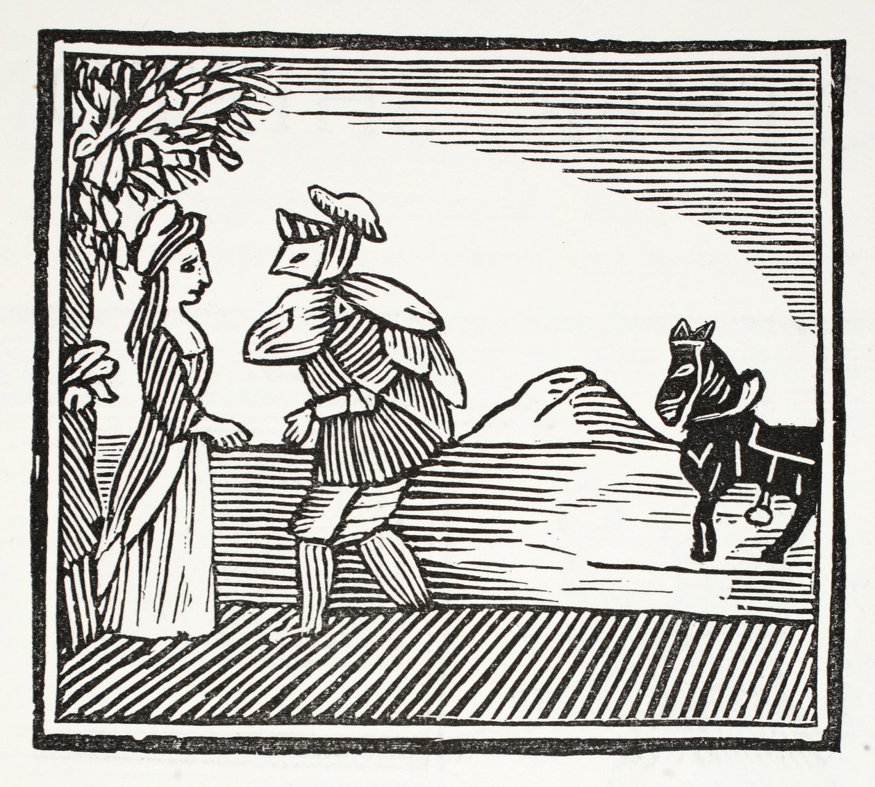 En gentleman skal rådføre seg med Mother Bunch, illustrasjon fra Chap-books of the Eighteenth Century av John Ashton, pub. 1882 av English School