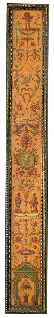 En bokhylle i George III-stil, ca. 1880 (forgylt, grønt og polykrommalt tre) av English School