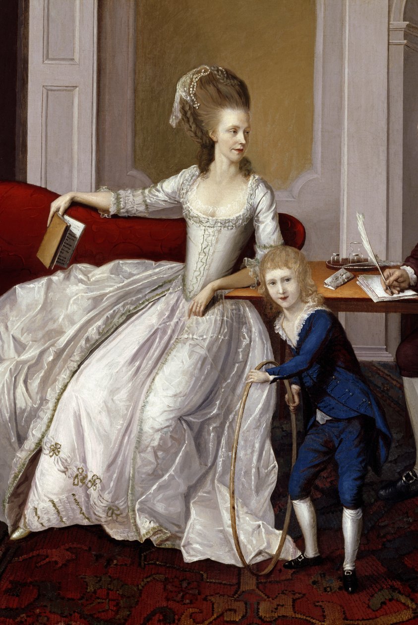 En mor og et barn, ca. 1780 av English School