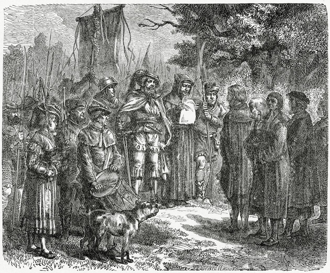 En røverridder som krever hyllest, 1882 av English School