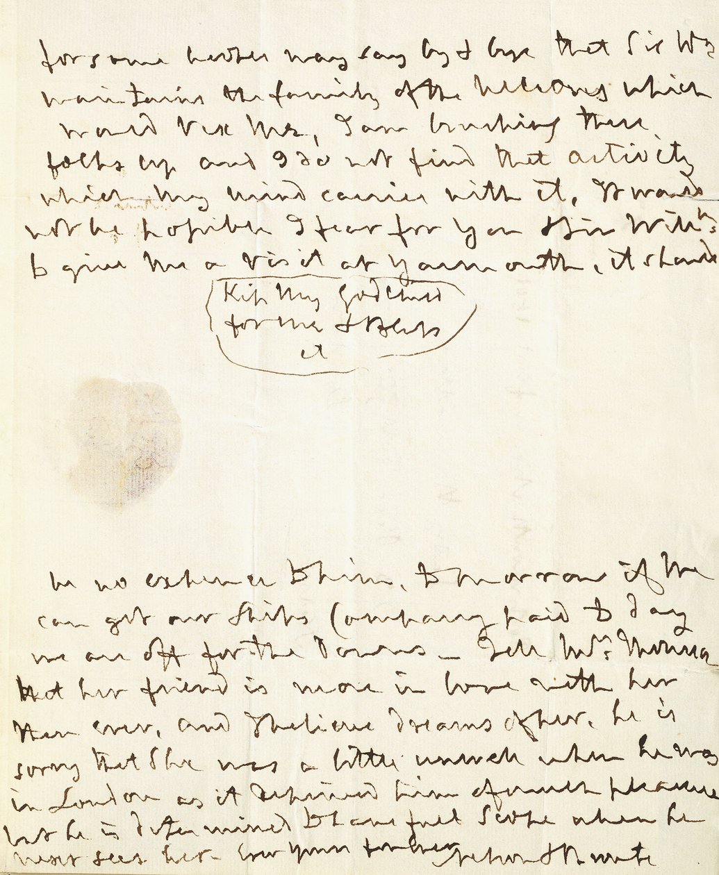 Et signert autografert brev til Lady Hamilton, 1801 av English School