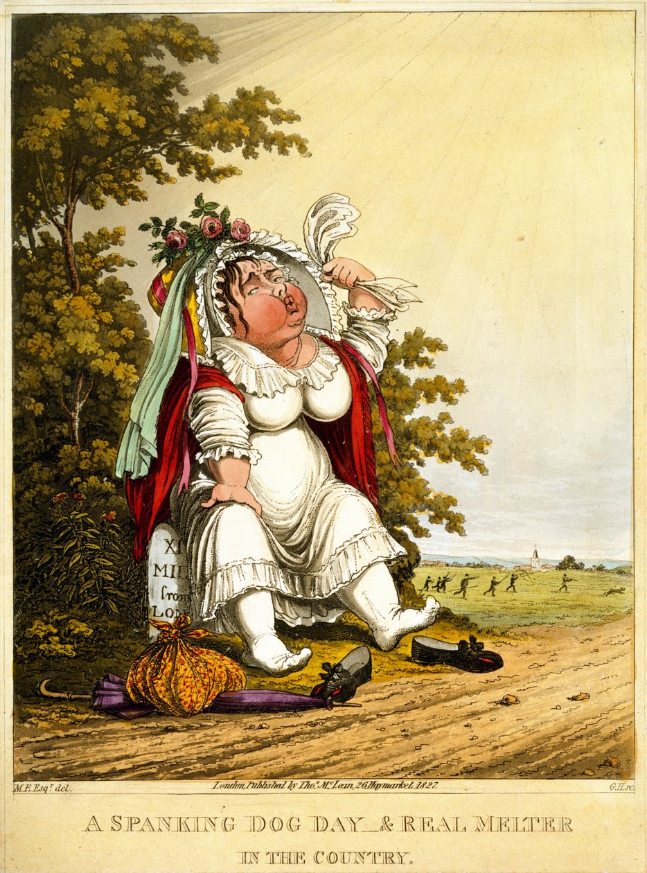 A Spanking Dog Day & Real Melter in the Country, gravert av George Hunt, utgitt av Thomas McLean, London, 1827 av English School