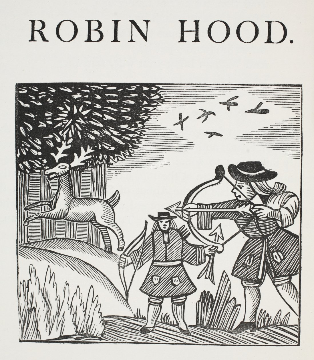 A True Tale of Robin Hood, illustrasjon fra Chap-books of the Eighteenth Century av John Ashton, pub. 1882 av English School