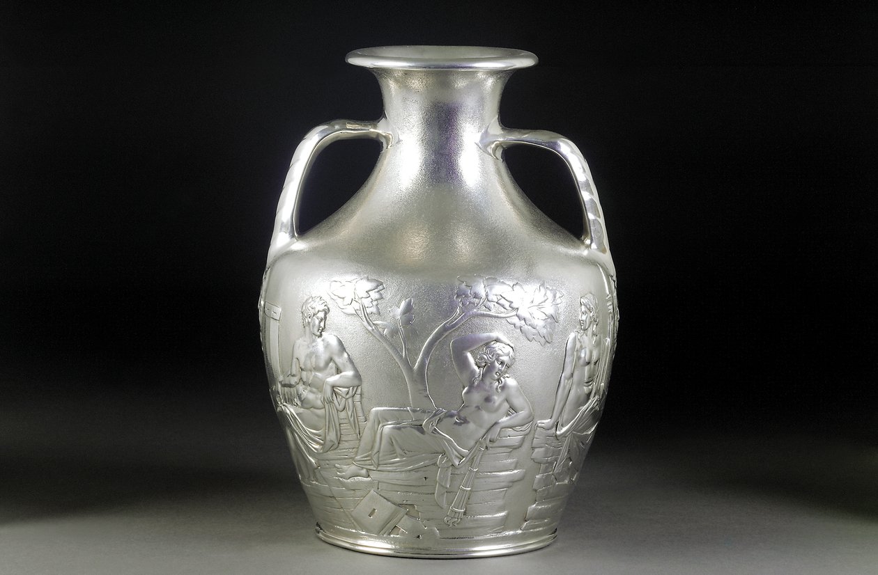 En viktoriansk sølvkopi av Portland Vase, 1844 av English School