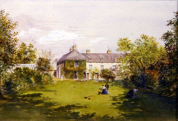 En villa på landet, ca. 1840 (akvarell på papir) av English School