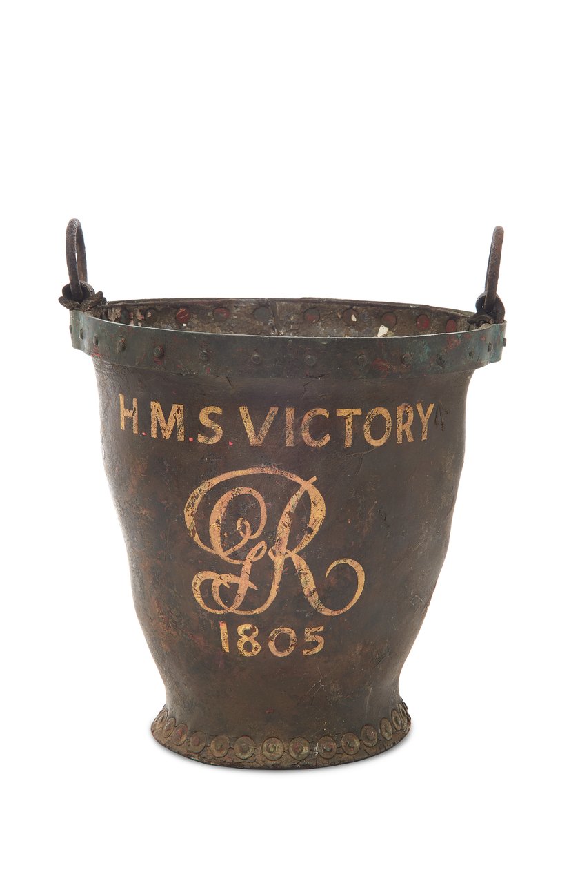 En brannbøtte fra H.M.S. Seier, 1805 av English School