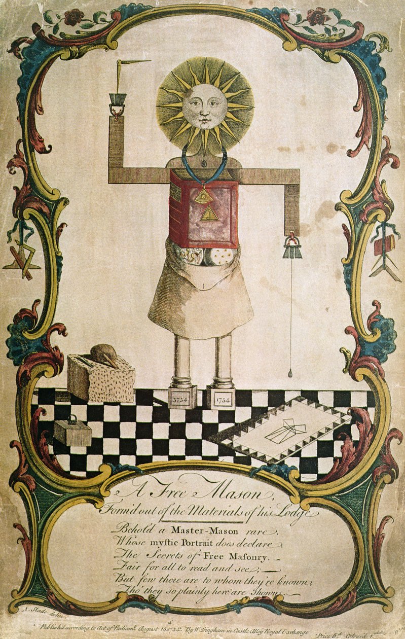 En frimurer smidde gjennom verktøyene til logen hans, 1754 av English School