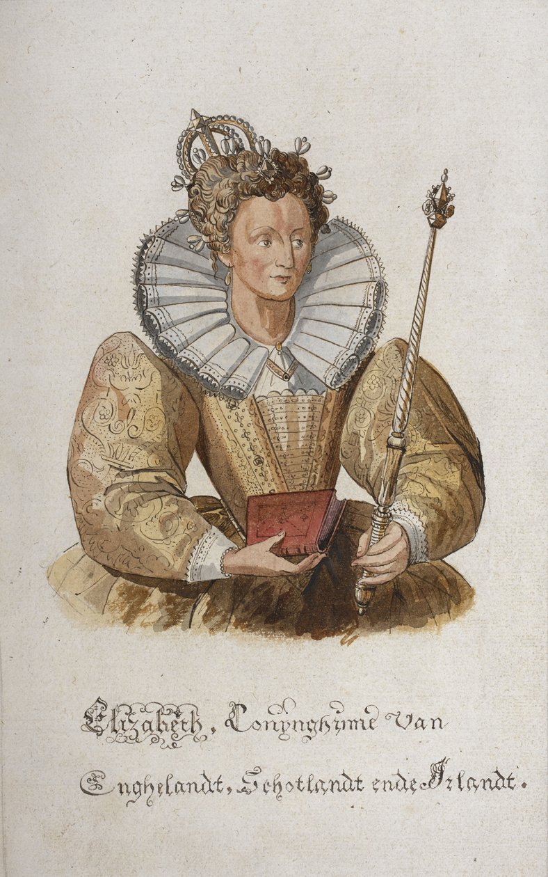 Et portrett av dronning Elizabeth I av England. av English School