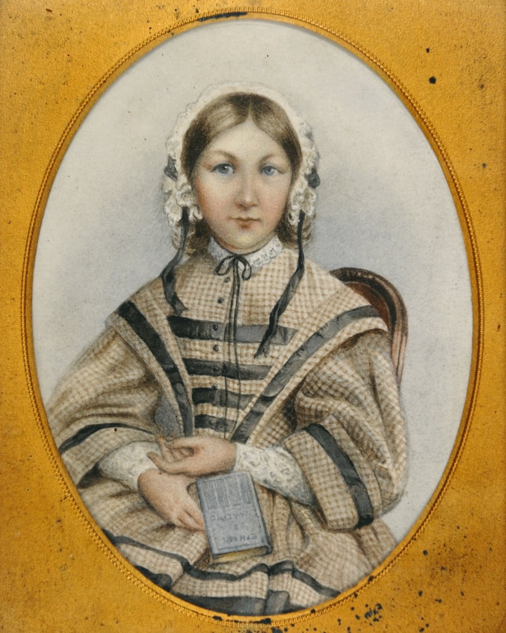 En ung Florence Nightingale i en oval ramme (miniatyr) av English School