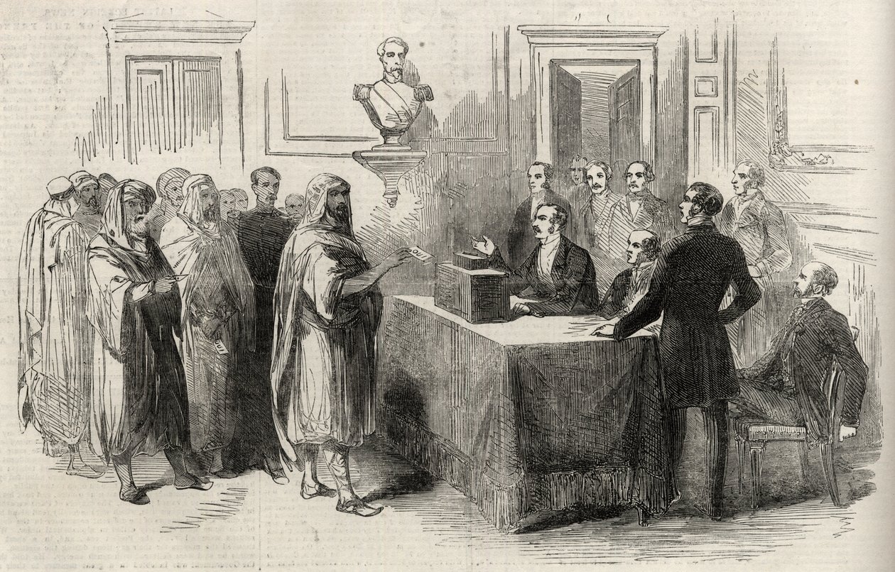 Abd-El-Kader Stemmer for det franske imperiet - Illustrasjon for The Illustrated London News, 4. desember 1852. av English School