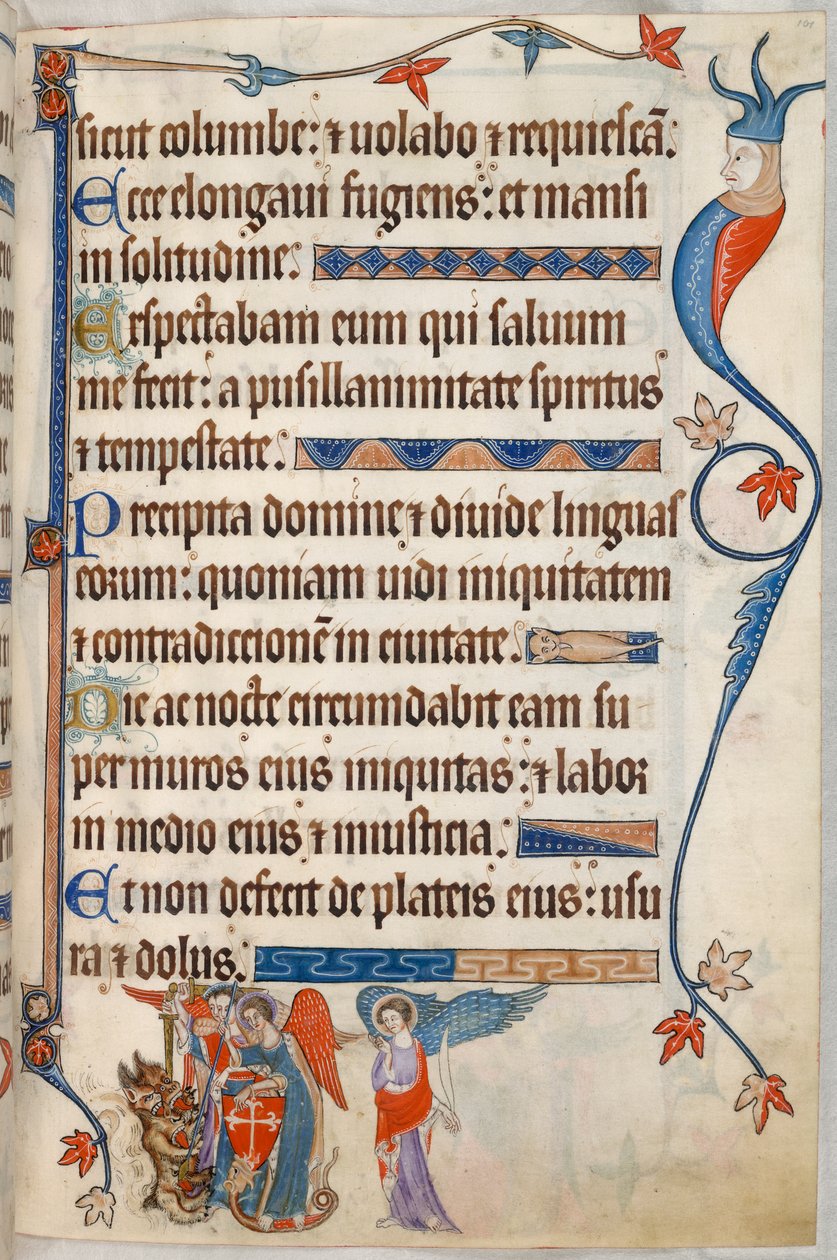 Legge til. 42130, f.101, Salme 54, Erkeengler som kjemper mot djevelen, fra 