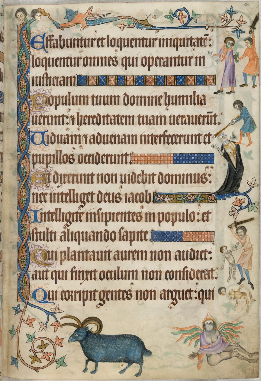 Legge til. 42130 , f.169, Salme 93, mordscener, fra 