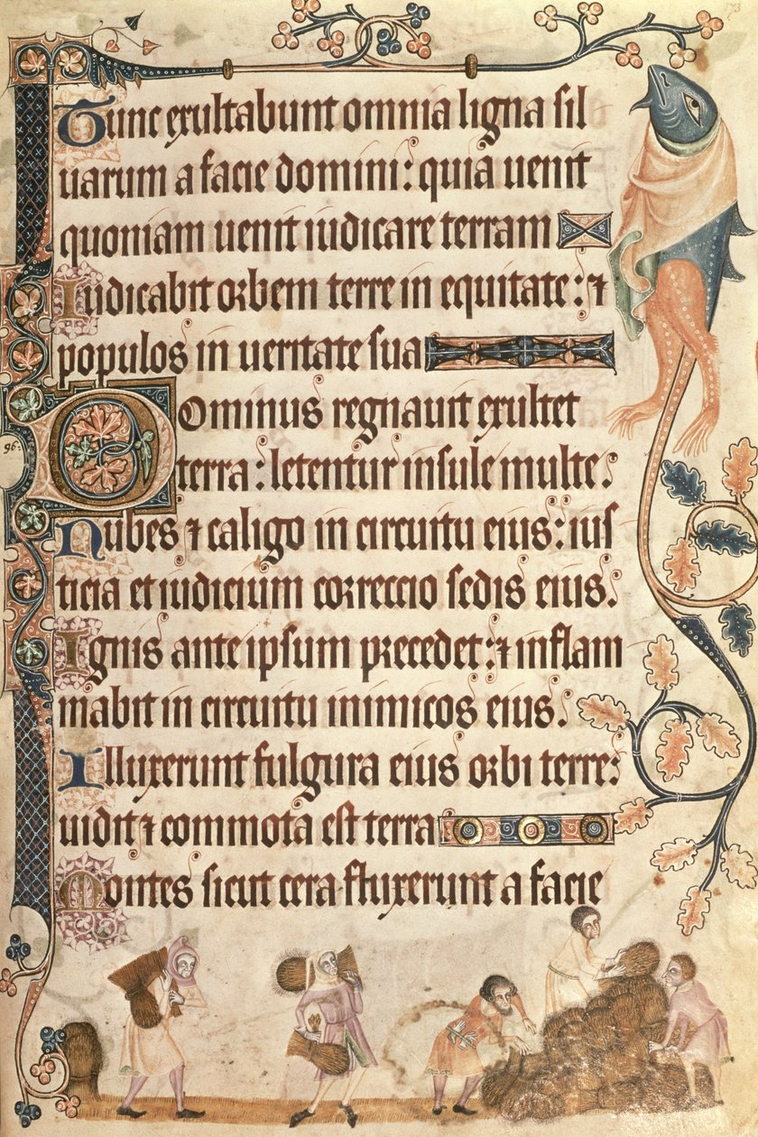 Legg til 42130 f.173 Stabling av maisskiver, fra Luttrell Psalter, påbegynt før 1340 for Sir Geoffrey Luttrell (1276-1345) (vellum) av English School