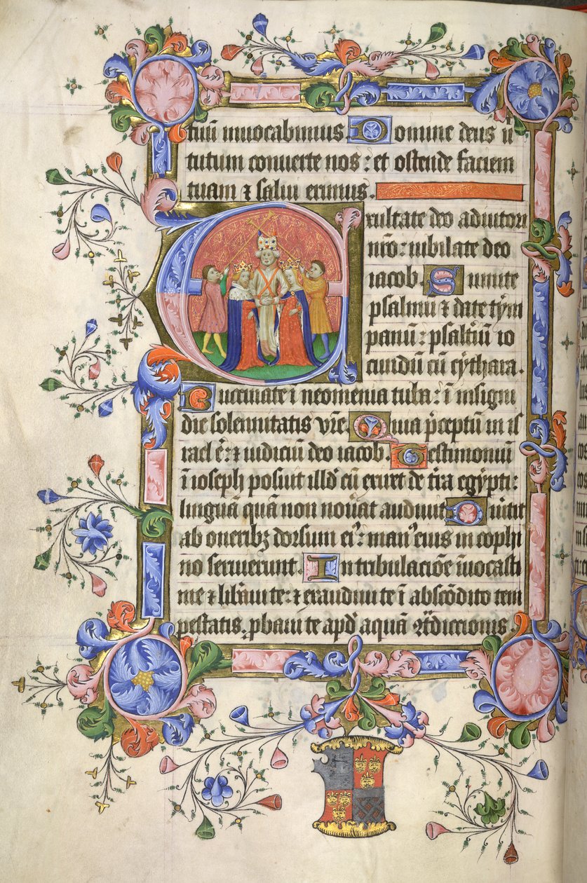 Legge til. 42131 fol.151v Begynnelsen av Salme 80; initial 
