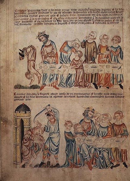 Legg til 47682 f.21v Salome danser foran Herodes og døperen Johannes død, fra 