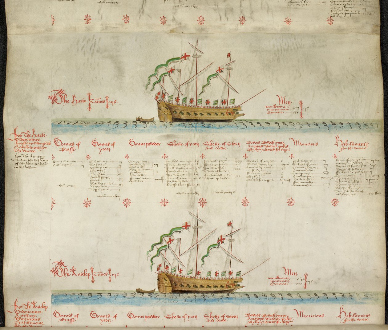 Legg til MS 22047 f.2r, The galeass Heart and the Galeass Antilope, fra 