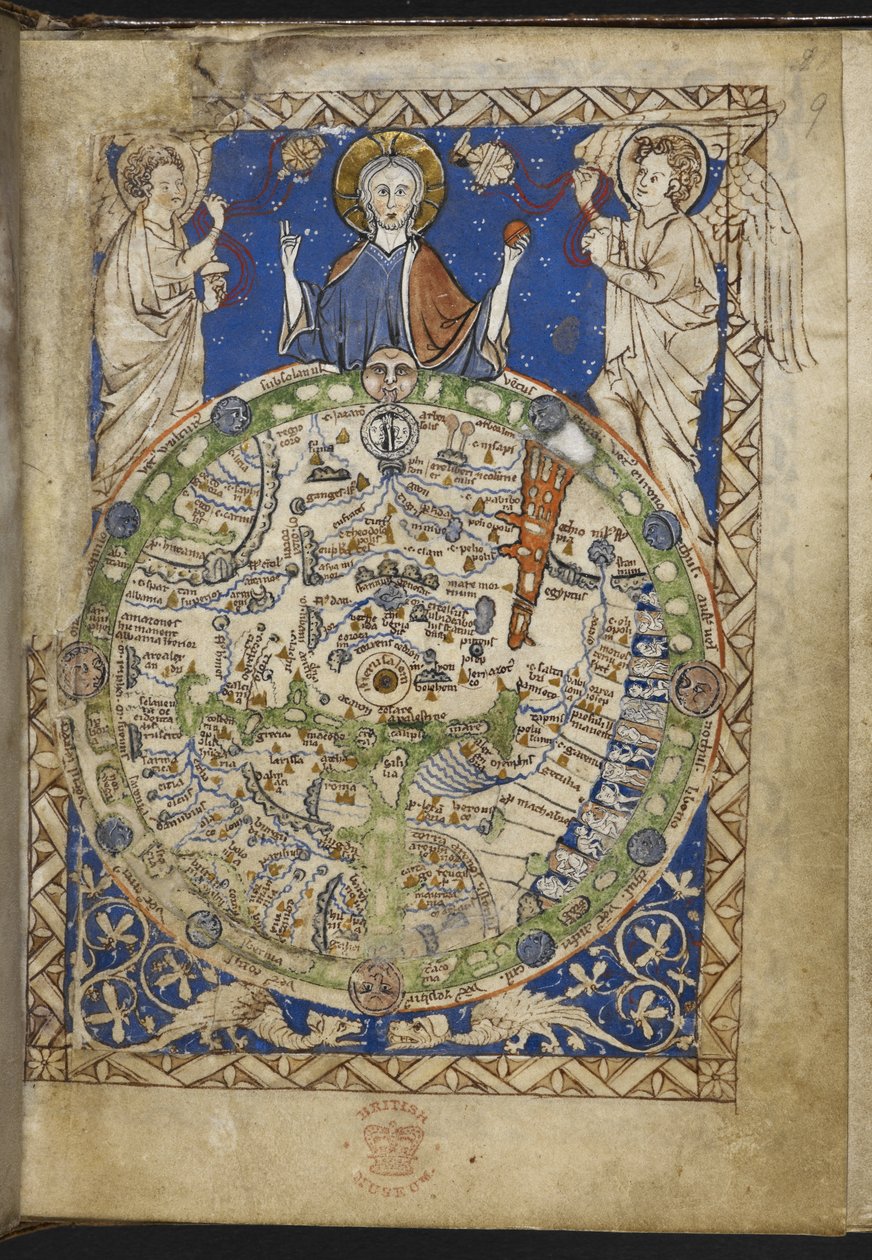 Legg til MS 28681 f.9 Psalter, med flere salmer og bønner og et middelaldersk verdenskart (
