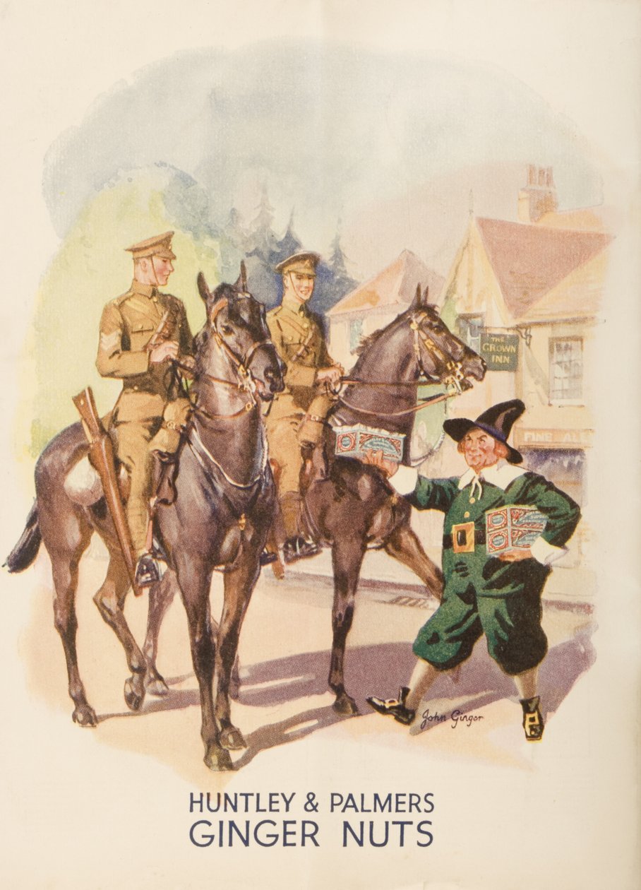 Annonse for Huntley og Palmers Ginger Nuts, 1935 av English School
