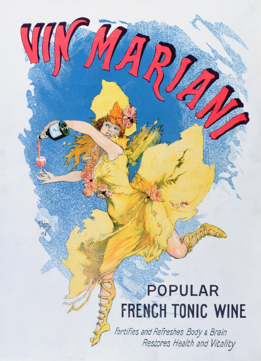 Annonse for Vin Mariani fra Theatre magazine, 1901 av English School