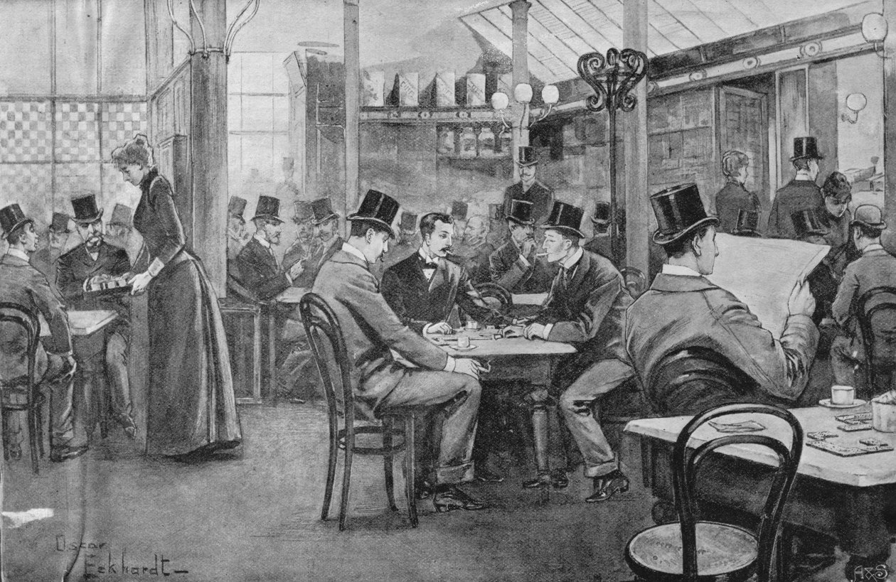 Etter lunsj i et Mekka Coffee House i 1893, fra London Coffee-Houses tidligere og nåtid av English School
