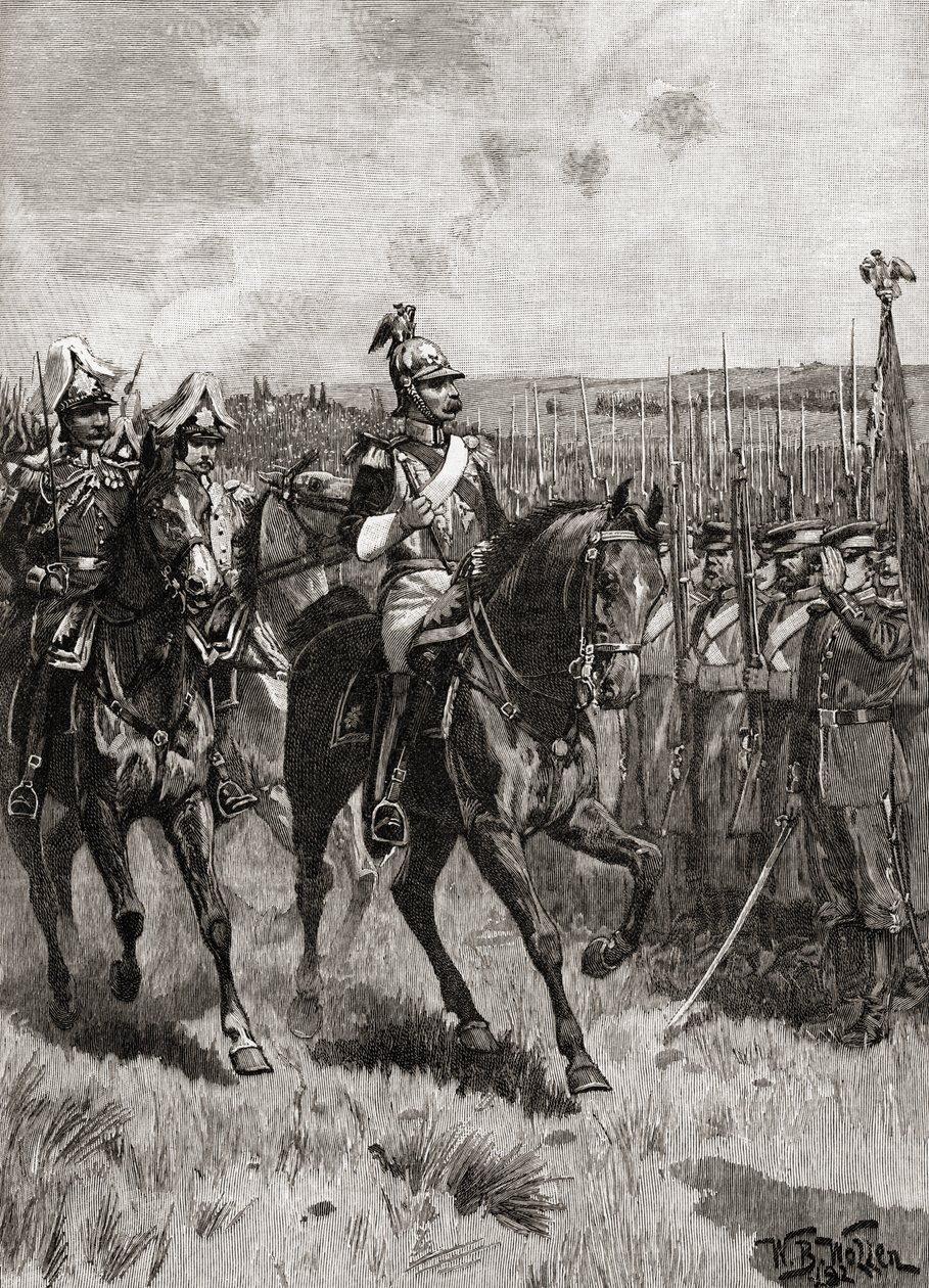 Alexander II av Russland gjennomgikk hæren sin ved Sebastopol under Krim-krigen av English School