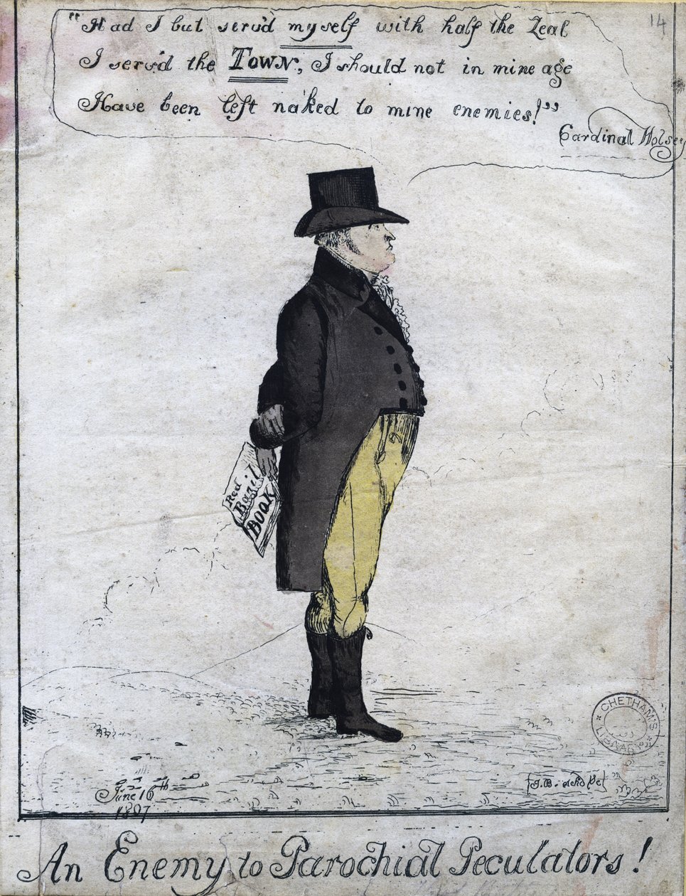 An Enemy to Parochial Peculators!, 1807 (håndfarget etsning) av English School