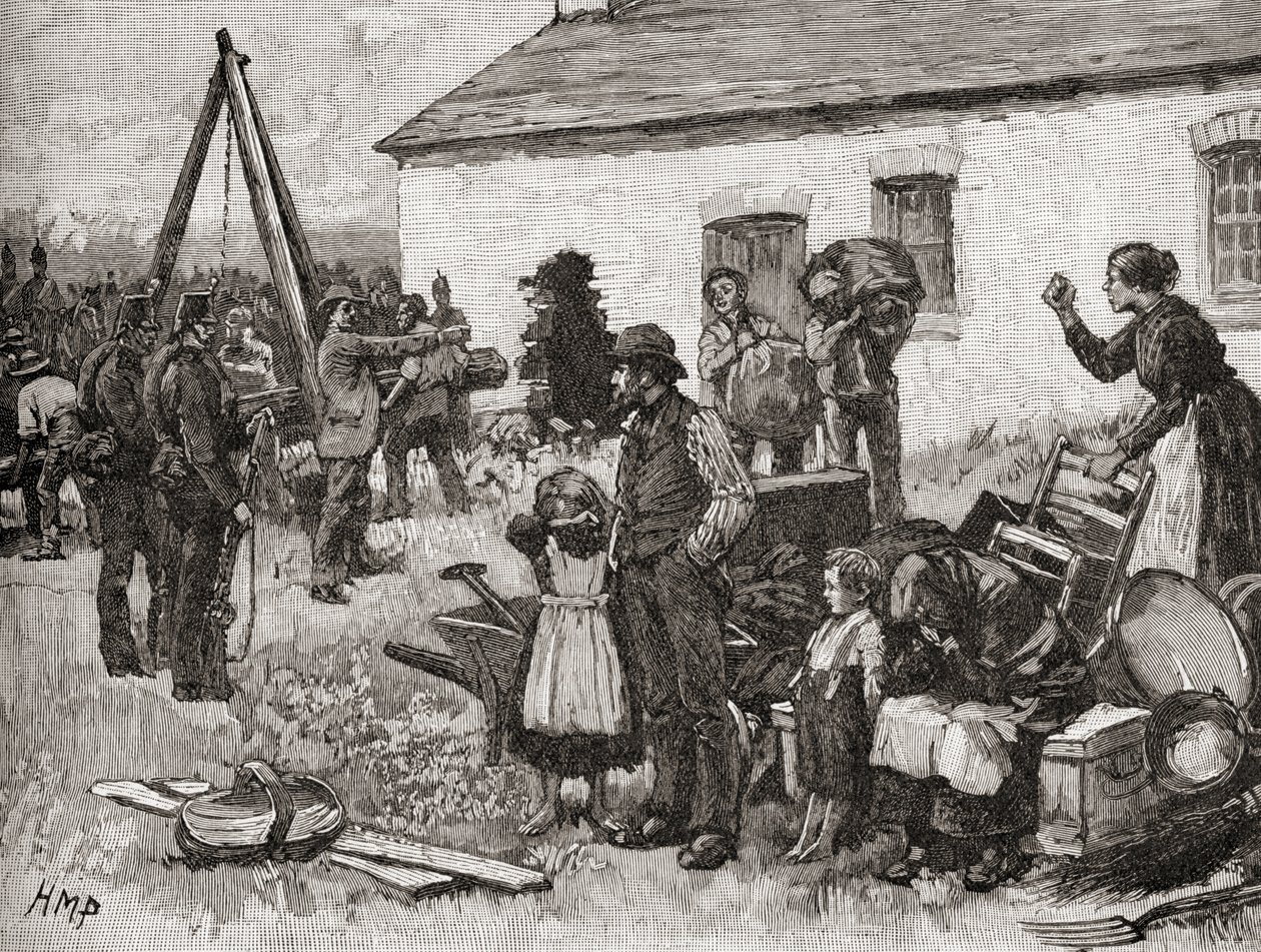En irsk familie blir kastet ut av hjemmet sitt på grunn av manglende husleie, Irland av English School