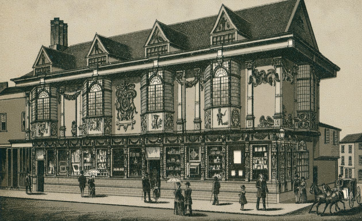 Antikk hus, Ipswich (litografi) av English School