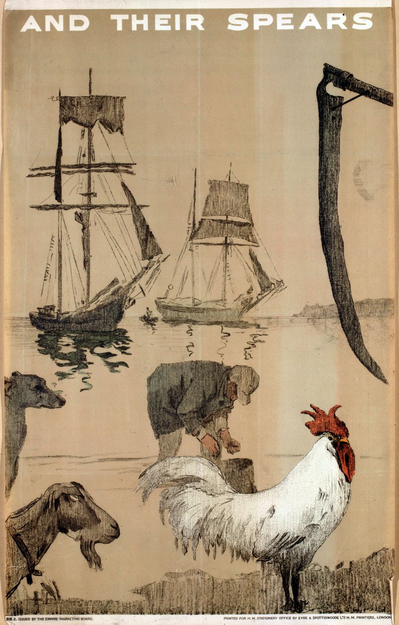 And Their Spears, fra serien 'The Empire Stands for Peace' (farge litho) av English School